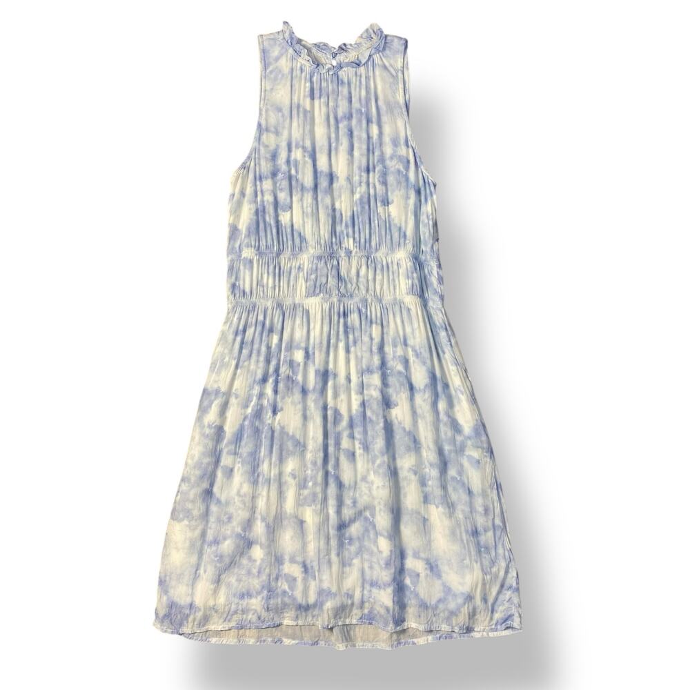 Bella Dahl Blue Ruffled Tiered Mini Dress Size Small Preppy, Boho, Sundress